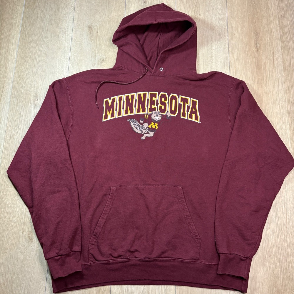 Champion Minnesota Golden Gophers Hoodie Maroon Goldy Gopher XL Sweatshirt